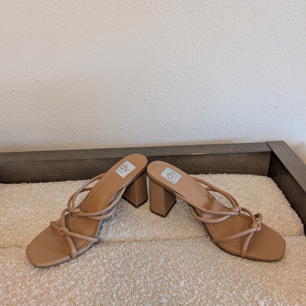 DV by Dolce Vita Women's Tan Strappy Heeled Sandals